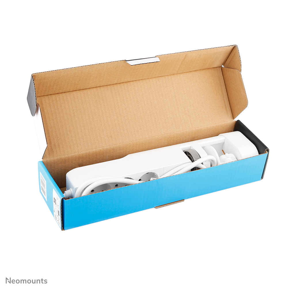 Neomounts DS22-840WH6 Tischsteckdose mit Klemme und USB-C- und USB-A-Anschlüssen - Schnellladung